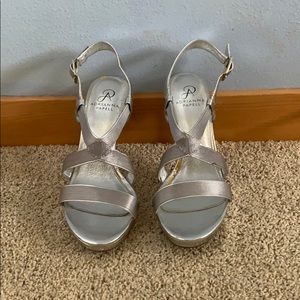 Silver strappy heels
